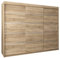 MEBLE KRYSPOL Schwebetürenschrank Verona 1 250 cm Kleiderschrank mit Kleiderstange und Einlegeboden Schlafzimmer- Wohnzimmerschrank Schiebetüren Modern Design (Schubladen: 0, Sonoma)