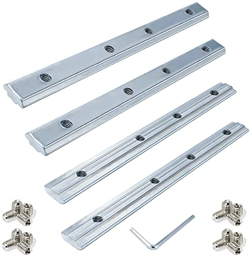 Profilo in Alluminio Strutturale - Linea Retta Con Staffa e Connettori Diritti 4 Pz per Profilati Estrusi Serie 40 x 40