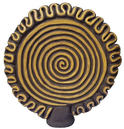 Keramik Sonnenscheibe Spirale Gold/schwarz