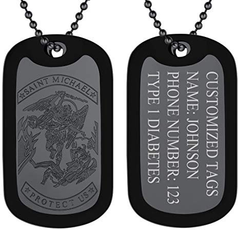 FindChic Edelstahl Saint Michael Anhänger Herren Männer Herren Halskette mit Schutzengel Anhänger Heiliger Michael Kette für Geburtstag Weihnachten anpassbar