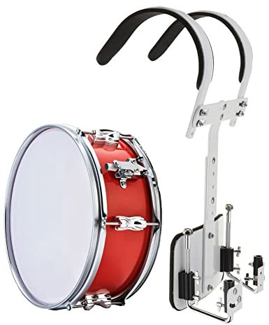 HDYNUZ Snare Drum, 13 Zoll Student Snare Drum Kit Einstellbare Snare Drum Marching Aluminium Back Frame mit Sticks (Color : Red)
