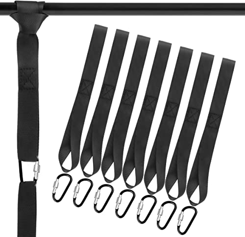 Zurrschlaufen kurz,8 Stück Zurrschlaufen Gurtschlaufen,zurrschlaufen kurz mit Haken,Nylon Spanngurte mit Schlaufen,30cm Schlaufen Spanngurte Schwerlast für Trailering ATV UTV Motorrad (25 * 300mm)