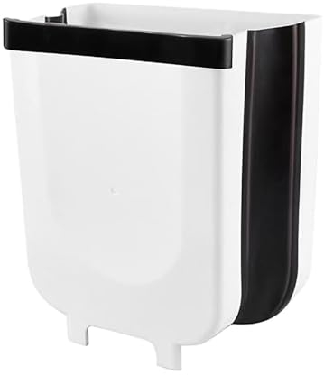 LELYFIT Cubo de Basura Para Cocina, Plegable, Para Colgar, Plástico (PP), Sin BPA, 9 Litros, Gran Capacidad, Para Ahorrar Espacio (Blanco)