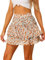 Allegra K Damen Blumenrock Sommer Hoher Taille A Linie Ruffle Layered Kurz Minirock Rock Grün Orange S