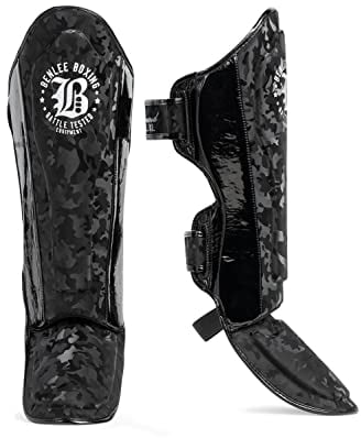 Benlee Artificial Leather shin Guards (1 Pair) Raymond S/M Black/Silver, 199046