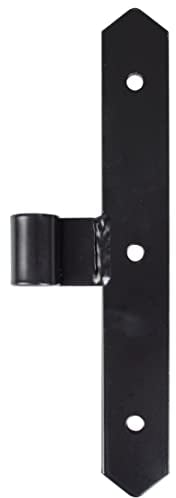 Alberts 340551 Fensterladen-Mittelband | zentriert, Abschluss gerade | galvanisch gelb verzinkt, schwarz kunststoffbeschichtet | Rollen Ø16 mm | Größe 250 x 35 mm