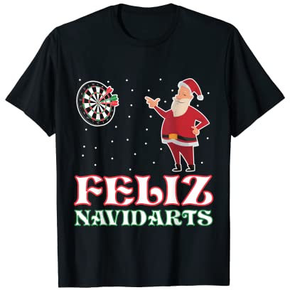 Feliz Navidarts Dartspieler Dart Werfen Dart Fan T-Shirt