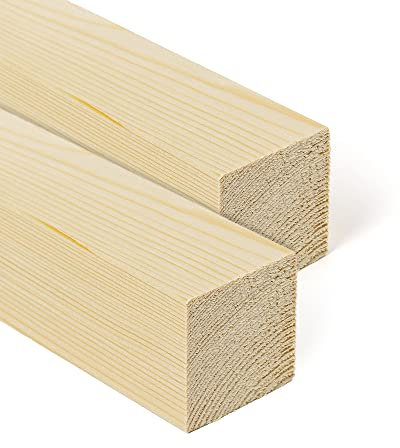 TWE - Tucci Wood Essence Twe - Listones de madera maciza de abeto 50 x 50 x 2 metros diferentes tamaños cepillados en cuatro lados con chaflán en aristas, fabricado en Italia, paquete de 2 unidades