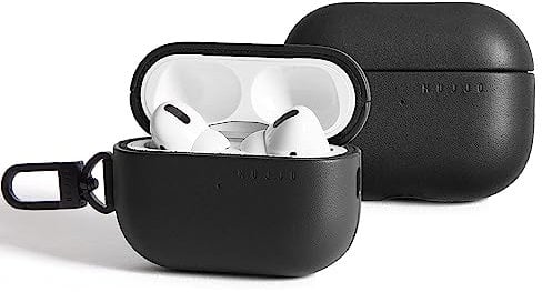 Mujjo Echelon Leather AirPods Pro (1 & 2) Hülle Schwarz