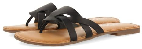 Sandalias Color Negro DE Piel con Tiras para Mujer Cayuse