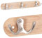 RICOO Garderobenhaken Holz, Kleiderhaken Wand, MH013, Wandhaken Holz, Garderobenleiste, mit 3 Haken, Edelstahl, 27 cm, Wandgarderobe, Holzhaken zum Schrauben