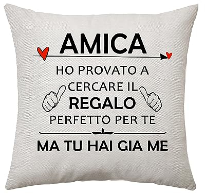 Aconesong Regali amica Regali di Copertura Cuscino per Migliore AmicA Idee Regalo Originali per Amica Compleanno Natale Matrimonio Amicizia Regali (Amica)