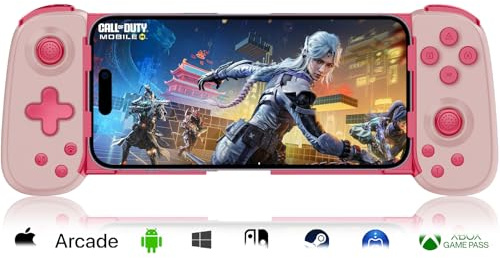 arVin Wireless Gaming Controller für iOS, Android, Samsung Galaxy, Tablet, Switch, PS4, PC Gamepad mit Hall-Effekt Joystick/Turbo/6-Achsen Gyro, Direct Play für Call of Duty, Genshin