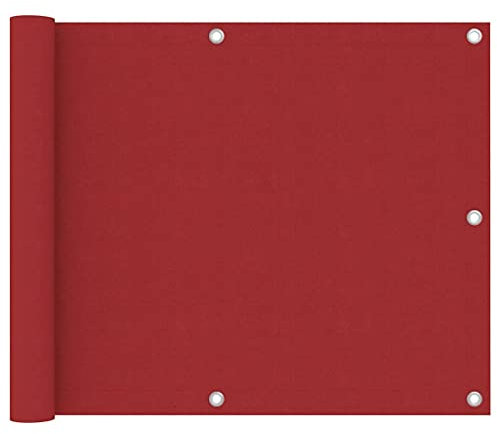 KTHLBRH Balkon-Sichtschutz Rot 75x500 cm Oxford-Gewebe, Sichtschutz Zaun, Balkonmarkisen, Balkonsichtschutz - Privatsphäre und stilvolle Dekoration für Ihren Balkon