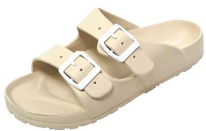 JOMIX Ciabatte Donna Estive Comode Ciabatte Mare Donna Ciabatte Gomma Donna Casa Piscina Spiaggia SD2211 (D Marrone Khaki,39)