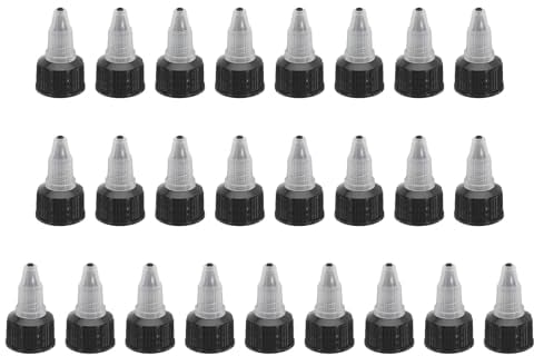 PATIKIL Twist Bottle Caps, 25Pcs 20/410 Squeeze Bottle Cap Replacement Caps for Water Glue Dispensing Bottles Dispensing Caps Paint Bottles, Black