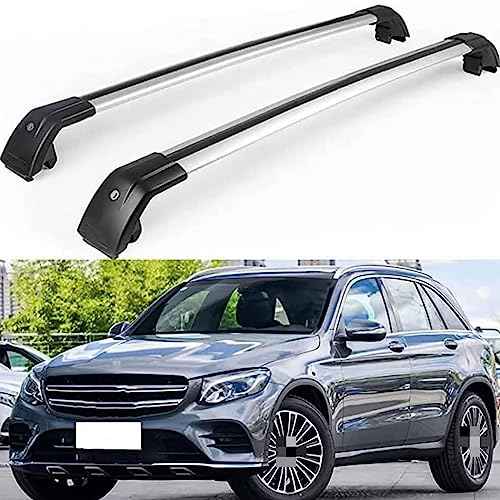 2 Stück Dachträger Querträger für Merce-des Be-nz GLC X253 2016-2021, Aluminium Dachgepäckträger Dachboxen Gepäckträger Relingträger Auto Zubehör