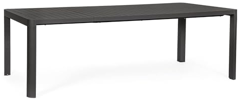 Bizzotto Ausziehbarer Tisch Kiplin 180-240×100 Anthrazit aus Aluminium