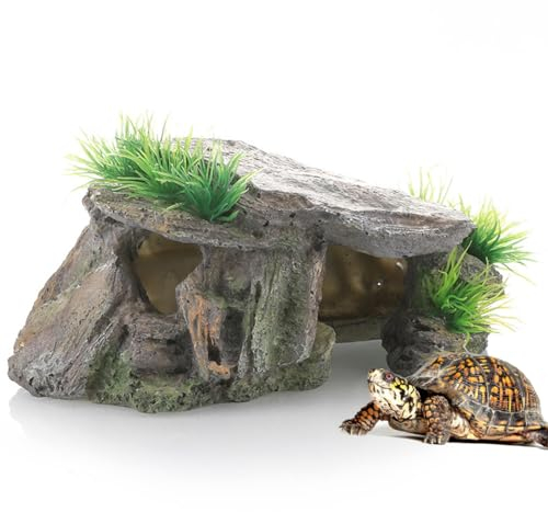 NHPY 1 Articolo Teca rettili,Terrarium Rettile Rock Rettile Nascondi Caverna Hideout Terrario Habitat Decor Ornamento Shelter per Eremita Granchio Ragno Rane Amphibians Piccolo