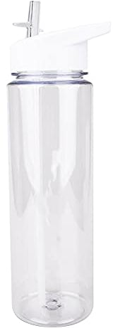 KMOCEPLY Sports Water Bottles Leakproof Adult Plastic Bottle BPA Free Water Bottle with Straw 800ml Clear Plastic Bottles with Filter Flip-Top Lid Drinks Bottle for Gym, Men Women Kids (White)
