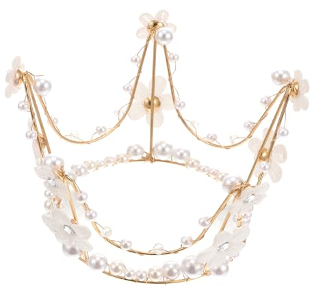 Toyvian 1Stk Kronenkuchen dekorieren Strassschmuck Mini-Kopfschmuck hochzeitsdeko Kuchen Topper Ornament Tiara Party-Kuchen- geburtstag krone kuchen Perle Dekorationen Zubehör
