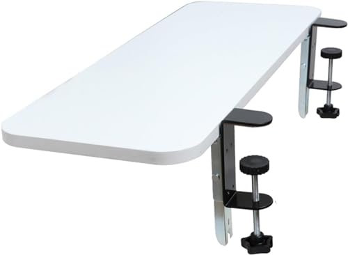 Piattaforma vassoio in legno extra largo da 65 cm 80 cm, vassoio per tastiera prolunga da scrivania pieghevole a 90 ° per ufficio domestico, supporto da tavolo con morsetto per ripiano bracc