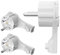 RedStar24 Schutzkontakt-Winkelstecker 250V, 16A, Flachstecker mit Klappgriff & Knickschutz, 8 mm Höhe, für Kabel bis 3x1,5 mm², CEE 7/7, Schuko-Winkelstecker extraflach mit Bügel, 3 Stück, Weiß