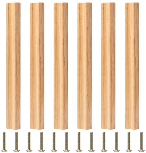 Sixfolo Tiradores Muebles Madera 6 Piezas 192mm Tirador Armario de madera Largo Tiradores Muebles de Cocina Madera Natural con Tornillos para Puerta Armarios Cajones Muebles Cocinas