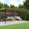 KOIECETA Pergola Pavillon mit Schiebedach UV-beständig Überdachung Vordach für Garten Terrasse Gartenpavillon Pergola mit Sonnnenschutz (395x292x230 cm-Taupe)