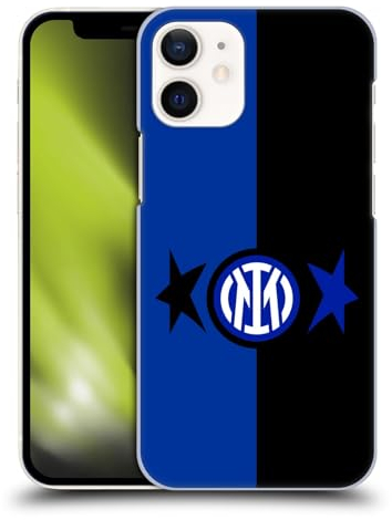 Head Case Designs Licenza Ufficiale Inter Milan Nero & Blu IM 2Stars Custodia Cover Dura per Parte Posteriore Compatibile con Apple iPhone 12 Mini