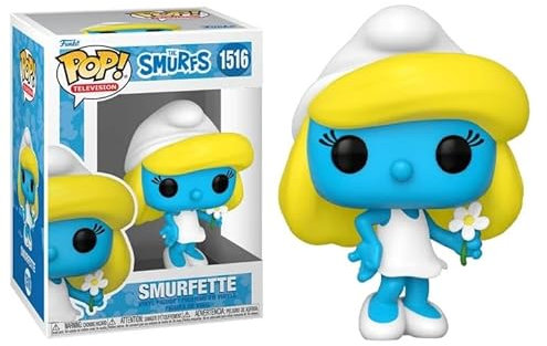 Funko Pop Schlumpfine + Beschützer: Die Schlümpfe Pop! TV Animation Vinyl-Figur (Sammler-Geschenkset gebündelt mit ToyBop Brand Box Protector Case) (Schlumpfine weißes Kleid mit Blume)