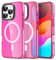 AICase Neon Hot Pink durchsichtig hülle für iPhone 16 Pro Max,kompatibel mit MagSafe,Trendige,Mädchenhafte,ästhetische,Magnetische,Adrette,Bunte,süße,Magnetische,helle Schutzhülle mit MagSafe-Magnet.