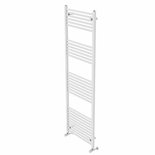 Warmehaus Contemporary Straight Bathroom Ladder Radiator Heated Towel Rail 1800 x 600mm Towel Warmer Central Heating White