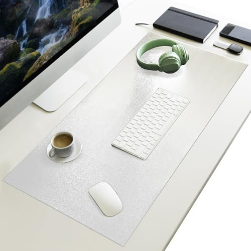 Floordirekt Schreibtischunterlage, Desk Mat für Kinder und Erwachsene, Schreibunterlage mit Kunst Leder und rutschfester Unterlage für Büro und Schule (Transparent 40 x 70 cm)