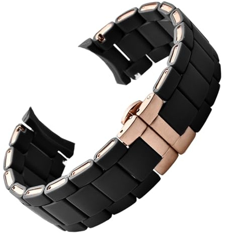 ILAZI Weißes schwarzes Silikon -Gummi -Stahl -Uhr -Band für Armani AR5905 | 5906 | 5920 | 5919 | 5859 Frauen 20mm Mann 23mm Armband Armband Armband