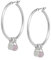 SENCE Copenhagen Silberne Creolen Damen - Be A Star/Essentials Kollektion Aquamarin und Rose Quartz - 3.5cm runde Ohrringe Messing versilbert mit Silber 925 und matter Oberfläche - E-J803EE