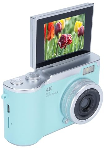 Digitalkamera für Fotografie, 1080p 48MP Vlogging -Kamera mit 2,4 Zoll 180 ° Flip -Bildschirm, 8X Digital Zoom Compact Retro -Kamera (Green)