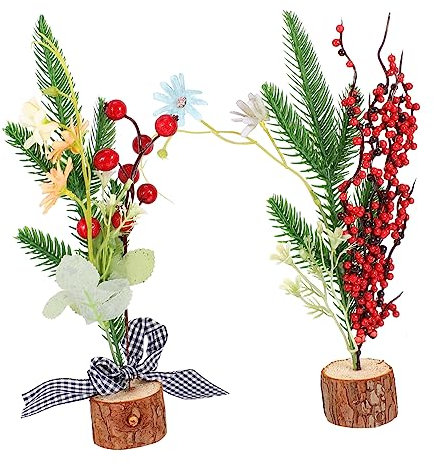 BUGUUYO 2 Mini Alberi Di Natale Artificiali Da 25 Cm Decorazioni Natalizie Pre-natalizie Per La Scrivania Albero Di Natale in Miniatura Da Tavolo Per Decorazioni Domestiche E Feste
