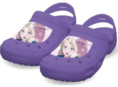 Disney Frozen Mädchen Slippers Eiskönigin ELSA Anna Clogs Hausschuhe Strand Pool Schwimmbad Gartenschuhe Gr. 22-32 (Lila, EU Schuhgrößensystem, Kleinkind, Numerisch (von/bis), M, 28, 29)