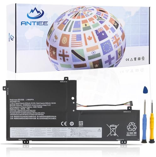ANTIEE 60.3Wh L18M3PFA 5B10T83739 5B10W67258 L18D3PF2 5B10T83740 5B10W67402 Laptop Replacement Akku Kompatibel mit Lenovo Yoga C740-15IML C740-15IML-81TD Series 11.52V