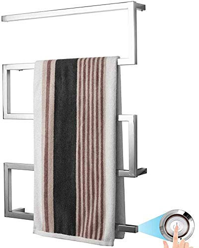 JPXXFM Asciugamano riscaldato con Asciugamano riscaldato in Acciaio Inossidabile Riscaldamento riscaldato da Asciugatura Quadrata per Asciugatura a Parete 65 W per Cavo Duro per Bagno in casa