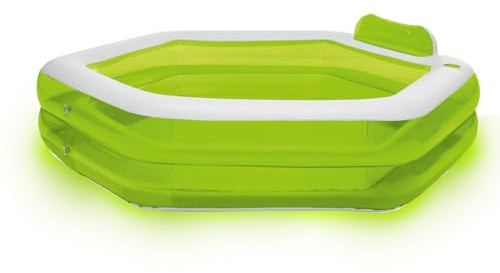 Schwimmbecken Pool 600 L 202x186x46/60 cm Planschbecken Kinderpool Grün Neu