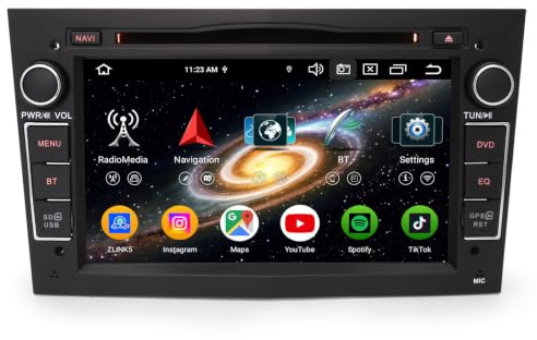 Erisin 7 Zoll Android 16 Autoradio mit GPS Navi für Opel Astra H Corsa D Corsa C Vectra Signum Meriva Zafira Vivaro Bluetooth 5.0 CarPlay Android Auto WiFi 4G DSP DAB+ USB FM RDS SWC | 8-Kern 4GB+64GB