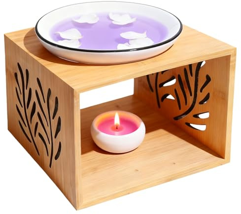 Duftlampe: Duftwachs diffusor, Duftlampe aus Keramik mit Teelichthalter, 12 * 12 * 9CM Duftlampe Keramik für ätherische Öle, Duftlampe Teelicht Aromatherapie für Dekoration und Therapie