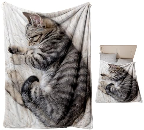 Sucritude Weiche Sofadecken, Katzen Druck Weiche Fleece Decke Für Sofa, Sofa Wohnheim Schule Büro Camping Reise Herbst Weihnachten Katzenliebhaber Geburtstag