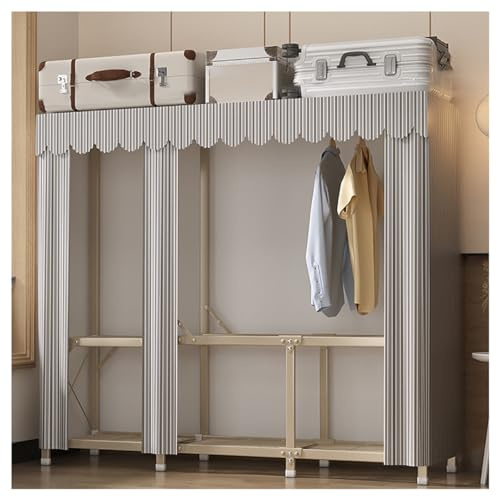 Tragbarer Kleiderschrank-Organizer aus Stoff mit 5 Fächern zum Aufhängen von Kleidung, moderner Metallrahmen für Schlafzimmer