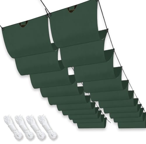 Telo Ombreggiante Esterno 4 x 5 m Personalizzabile, Dai Raggi Uv, Protezione Solare, Impermeabile, Tenda a Vela Parasole Retrattile per Pergola Gazebo con Occhielli, Verde Scuro