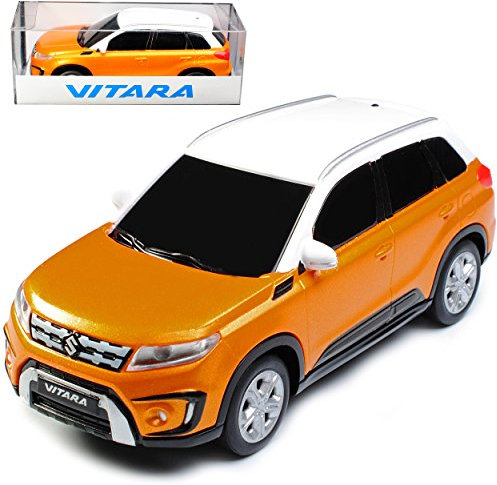 alles-meine.de GmbH Suzuki Vitara Orange mit Weiss ab 2015 1/43 Modellcarsonline Modell Auto mit individiuellem Wunschkennzeichen