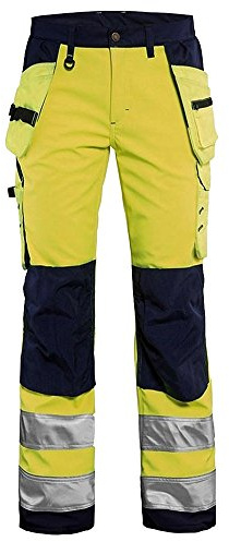 Blaklader 71672517 DAMEN-SOFTSHELL-HOSE MIT HOHER SICHT, Gelb/Marine, grootte D23