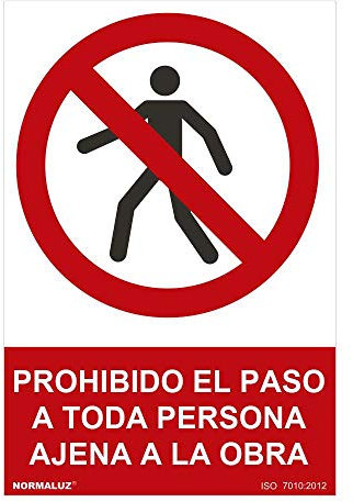 NORMALUZ RD41023 SEÑAL Prohibido EL Paso A Toda Persona AJENA A LA Obra (PVC 0.7MM) 30X40CM, Multicolor